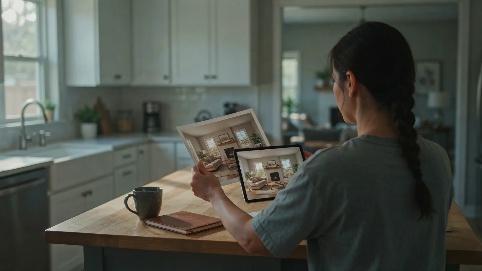 Comparing a listing photo with the last frame of its AI real estate video clip
