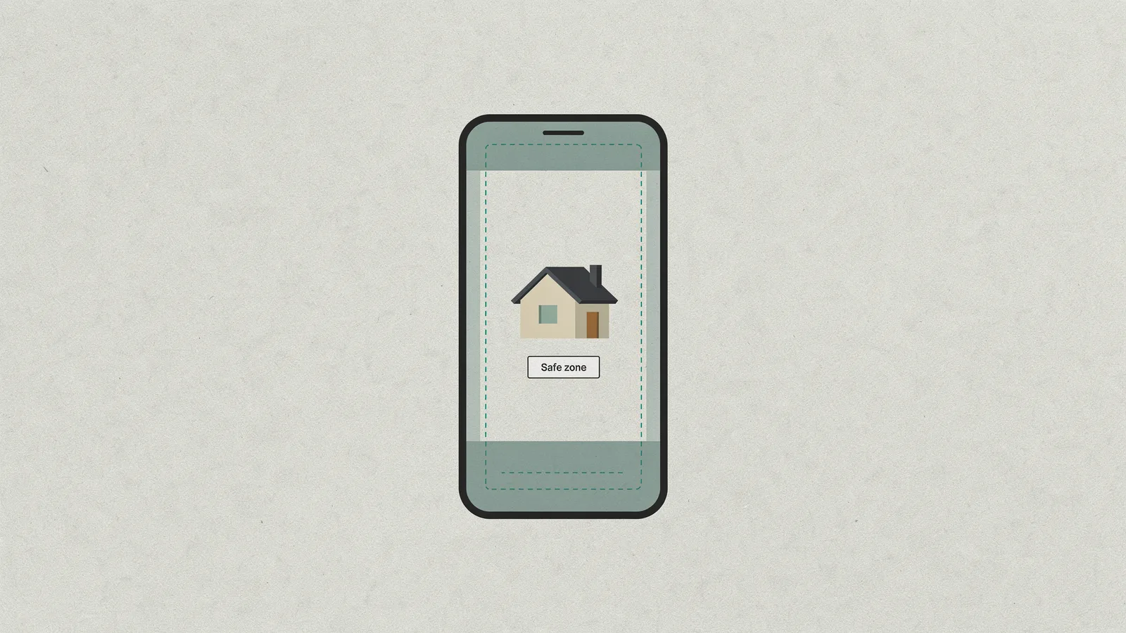 Safe zone for text in a vertical real estate video on a phone